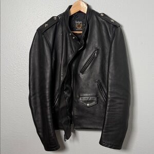 Schott NYC, Cafe Racer Asymmetrical Leather Motorcycle Jacket